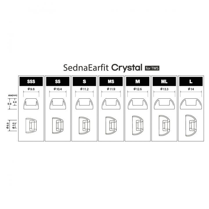 AZLA SednaEarfit Crystal for TWS イヤーピース SSS/SS/Sサイズ各1ペア