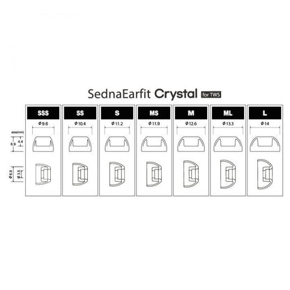 AZLA SednaEarfit Crystal for TWS イヤーピース SSS/SS/Sサイズ各1ペア