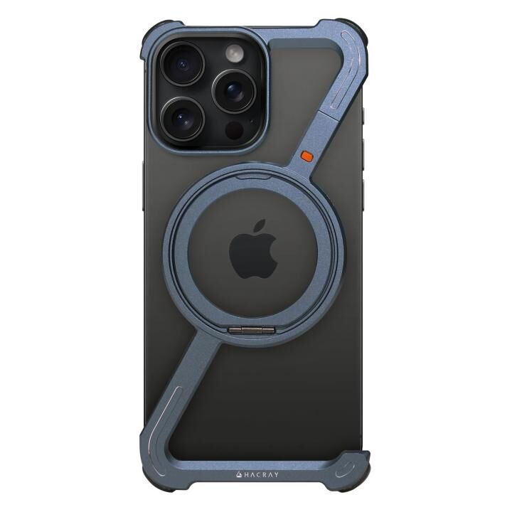 HACRAY 360 RingStandバンパー for iPhone 15 Pro Max アルミ・ブルー【10月下旬】_1