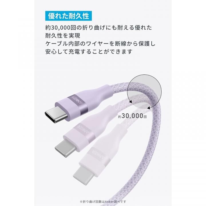 Anker USB-C & USB-C ケーブル (1.8m, 240W, 高耐久ナイロン)