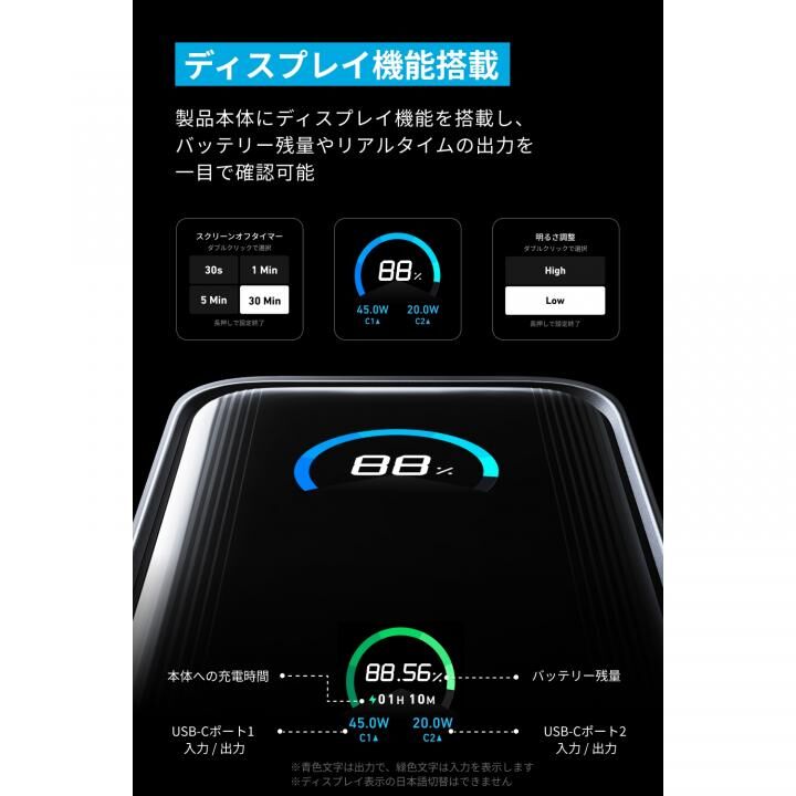 Anker Prime Power Bank モバイルバッテリー (9600mAh, 65W, Fusion)