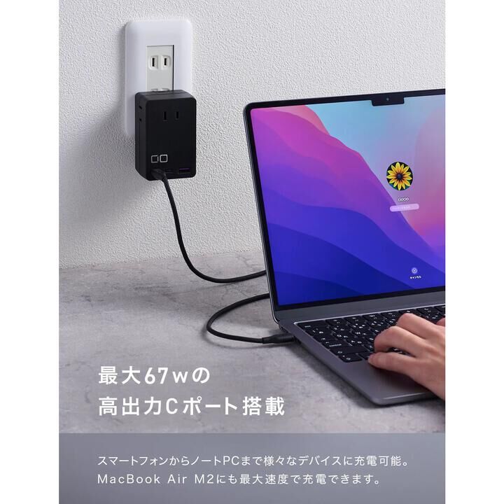 CIO Polaris CUBE WALL USB PD 65W タイプC