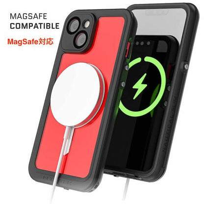 ゴーステック MagSafe対応 防水防塵耐衝撃 フルプロテクションケース ノーティカルスリム クリア iPhone 15