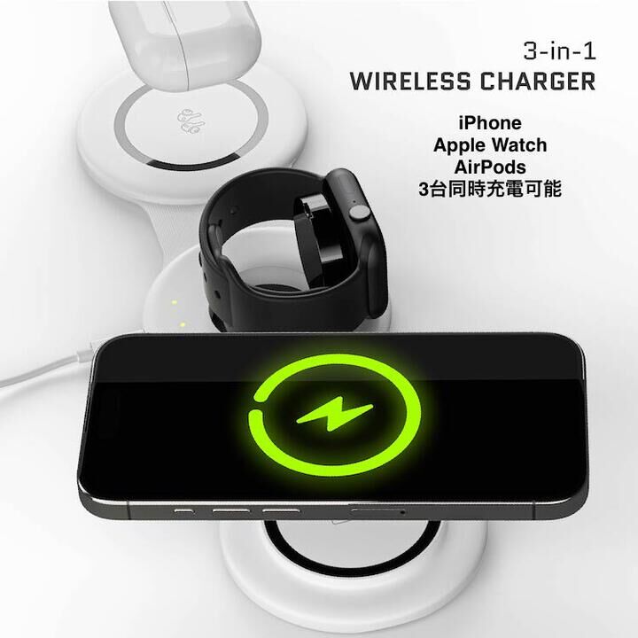 ゴーステック 3in1 15W急速充電対応 折りたたみ型MagSafeポータブルチャージャー【10月下旬】_1