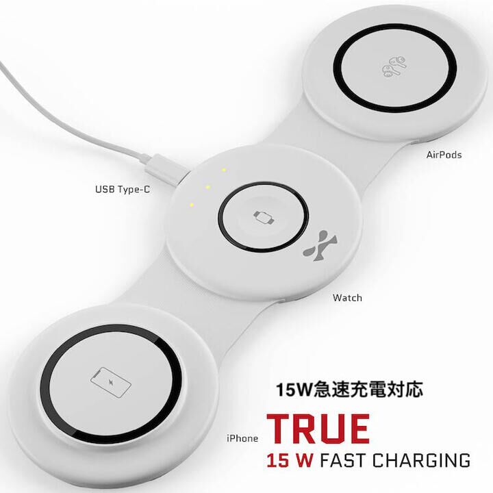 ゴーステック 3in1 15W急速充電対応 折りたたみ型MagSafeポータブルチャージャー