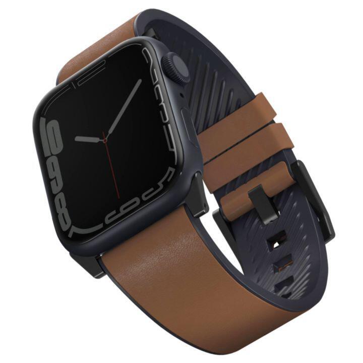 UNIQ STRADEN 防水レザー ハイブリッド Apple Watch 本革バンド 49/45/44/42mm ブラウン_1