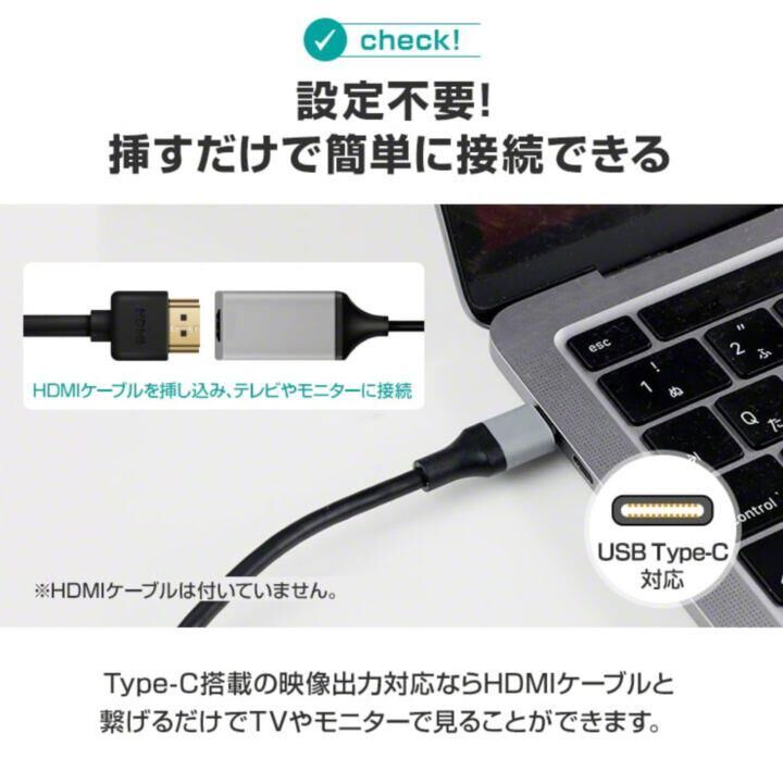 INOVA USB Type-C to HDMI変換ケーブル