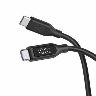 CIO マグネットシリコンケーブル 液晶表示付き ストレートタイプ USB Type-C 1m