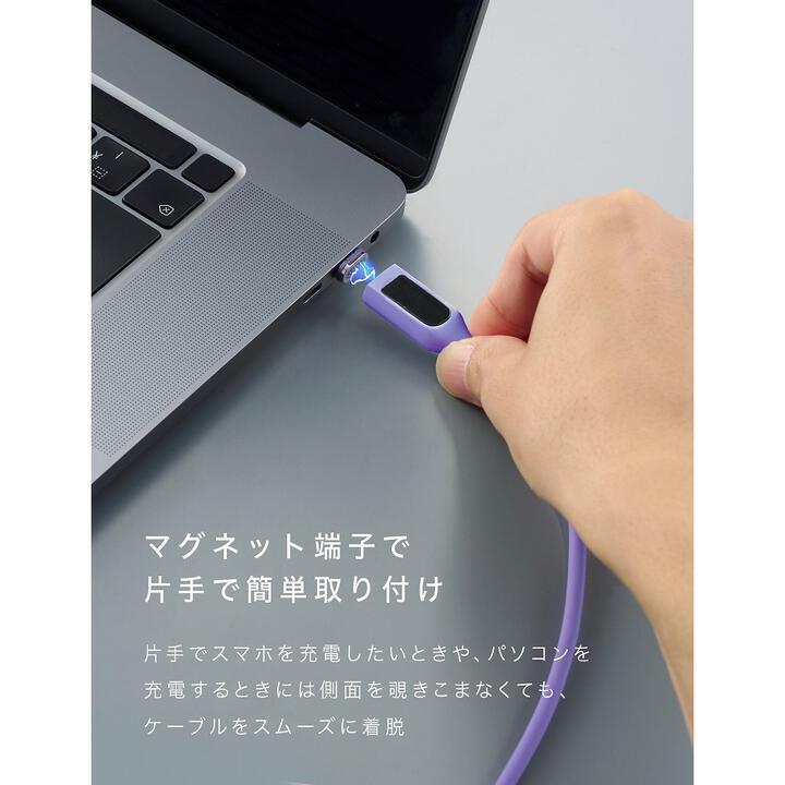 CIO マグネットシリコンケーブル 液晶表示付き ストレートタイプ USB Type-C 2m