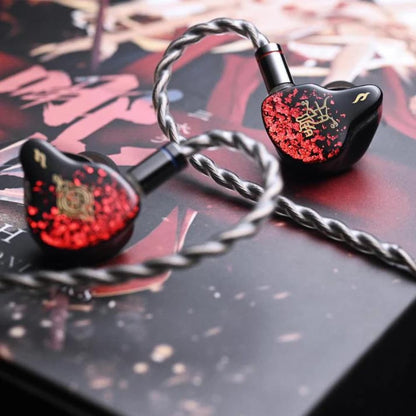 TANGZU NEZHA 哪吒 ハイブリッド 6BA+1EST ハイエンド HiFi IEM インイヤーモニターイヤホン 高純度8N品質 4芯銀メッキ単結晶銅OCC リケーブル可能 脱着式 0.78mm 2PIN Q-IAOクロスオーバーテクノロジー